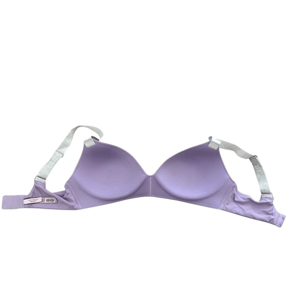 VICTORIA'S SECRET: THE T-SHIRT- Logo Strap Wireless Bra - purple 36D - Picture 4 of 6